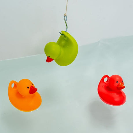 Gra zręcznościowa do kąpieli Mom's Care Łowienie Kaczek, kolorowe kaczuszki, rozwija koordynację, bezpieczna zabawa.
