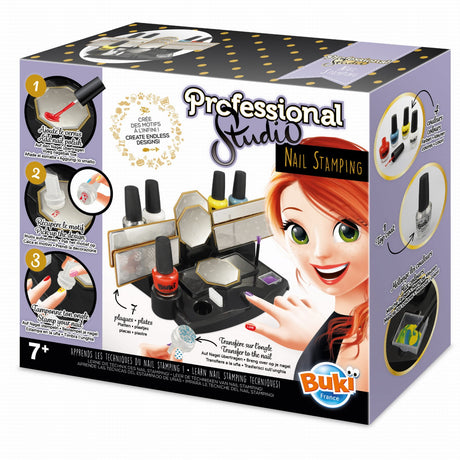 Lakier do stempli Buki Professional Studio Nail Stamping - idealny dla młodych miłośniczek manicure do kreatywnych wzorów na paznokciach.