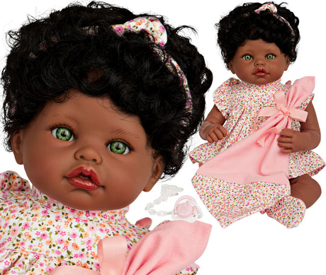 Realistyczna lalka bobas Arias 55301, zabawki dla dziewczynek, interaktywna, mówi "mama" i "papa", uczy empatii.