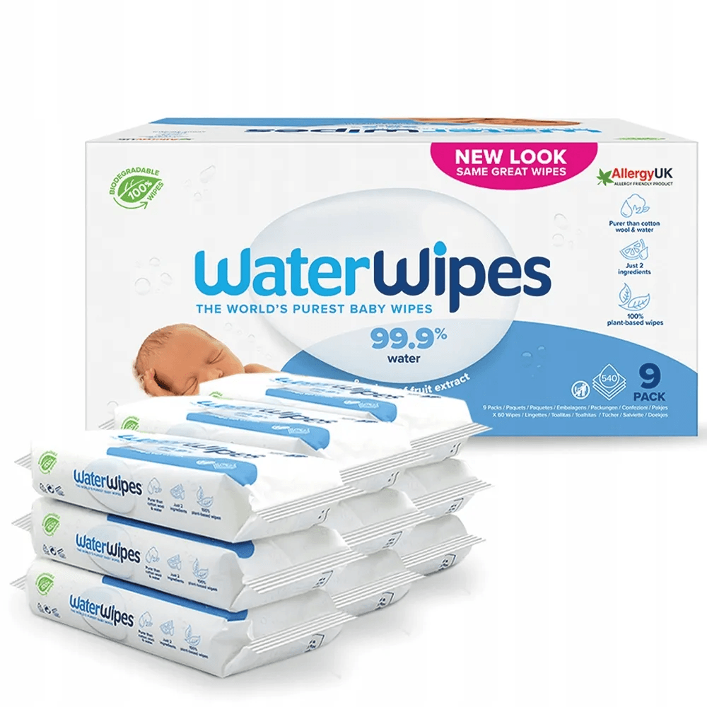 WaterWipes: chusteczki nasączane czystą wodą BIO 9 x 60 szt. - Noski Noski