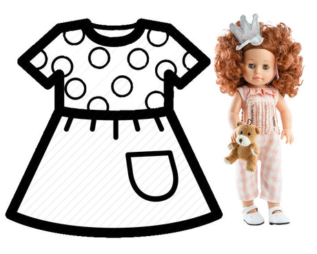 Stylowe ubranka i akcesoria dla lalek Paola Reina 42 cm, wykonane w Hiszpanii. Dla kreatywnej zabawy dziecka.