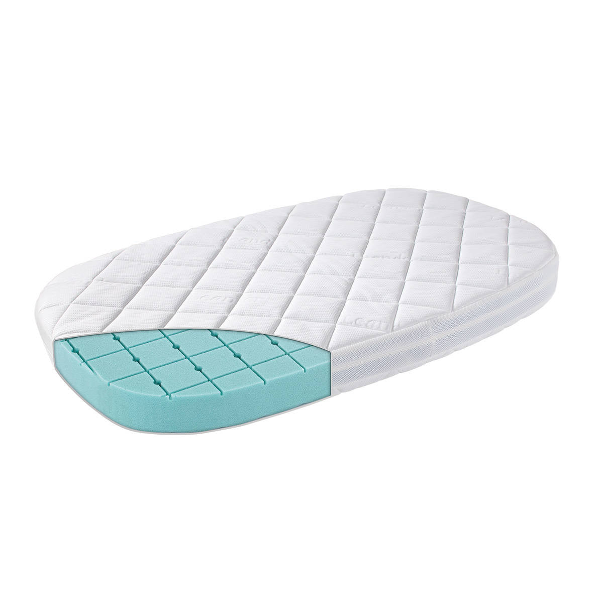 Materac do łóżeczka Leander CLASSIC Baby Premium 120x60, oddychający, elastyczny, antyalergiczny, dla zdrowego snu dziecka.