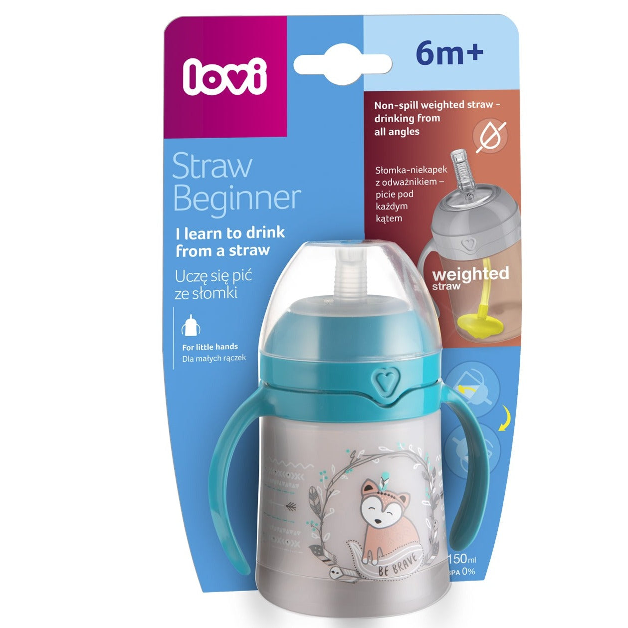 Lovi: The first cup with straw in begginer 150 ml