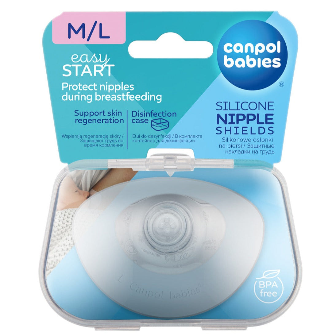 Немовлята Canpol: EasyStart M/L Силіконові грудки грудей M/L 2 PC.