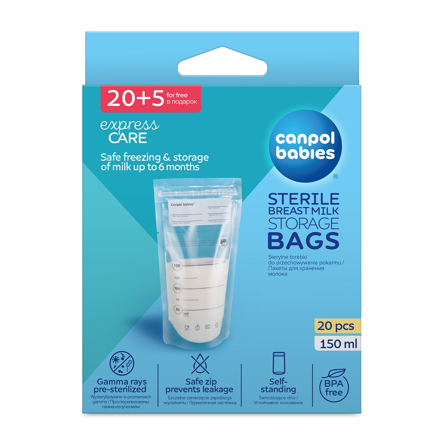 Bebés CANPOL: bolsas de almacenamiento de alimentos de 20 x 150 ml