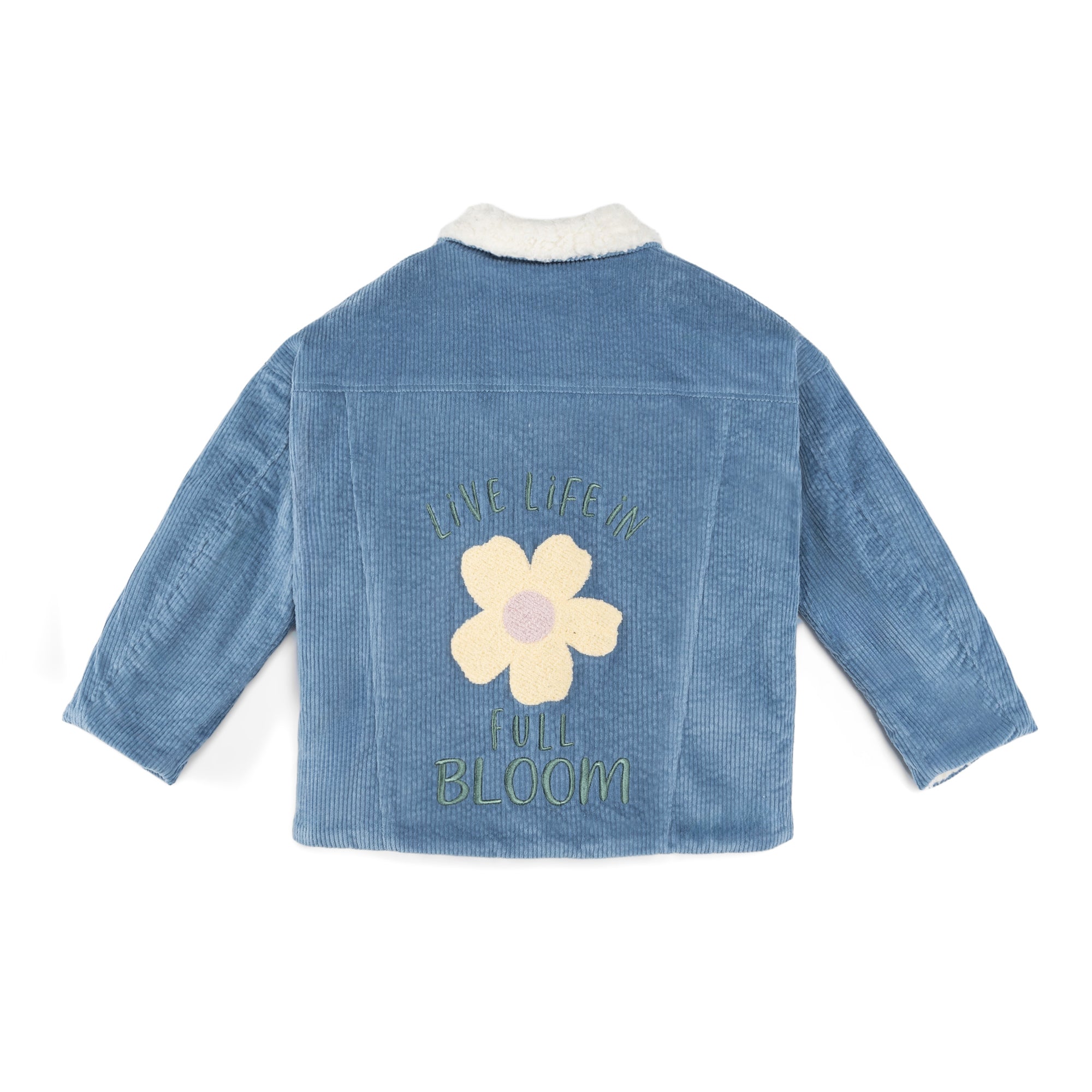 Kid Story: Teddy Air Blue Flowers corduroy jacket