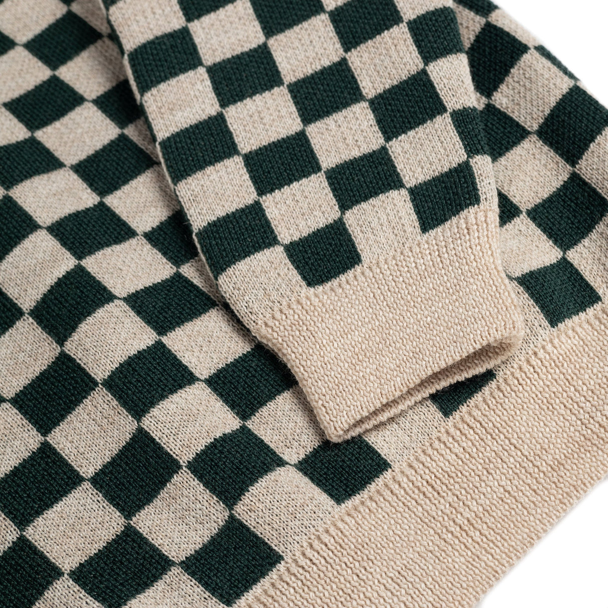 Sweter Kid Story Green Chessboard Merino