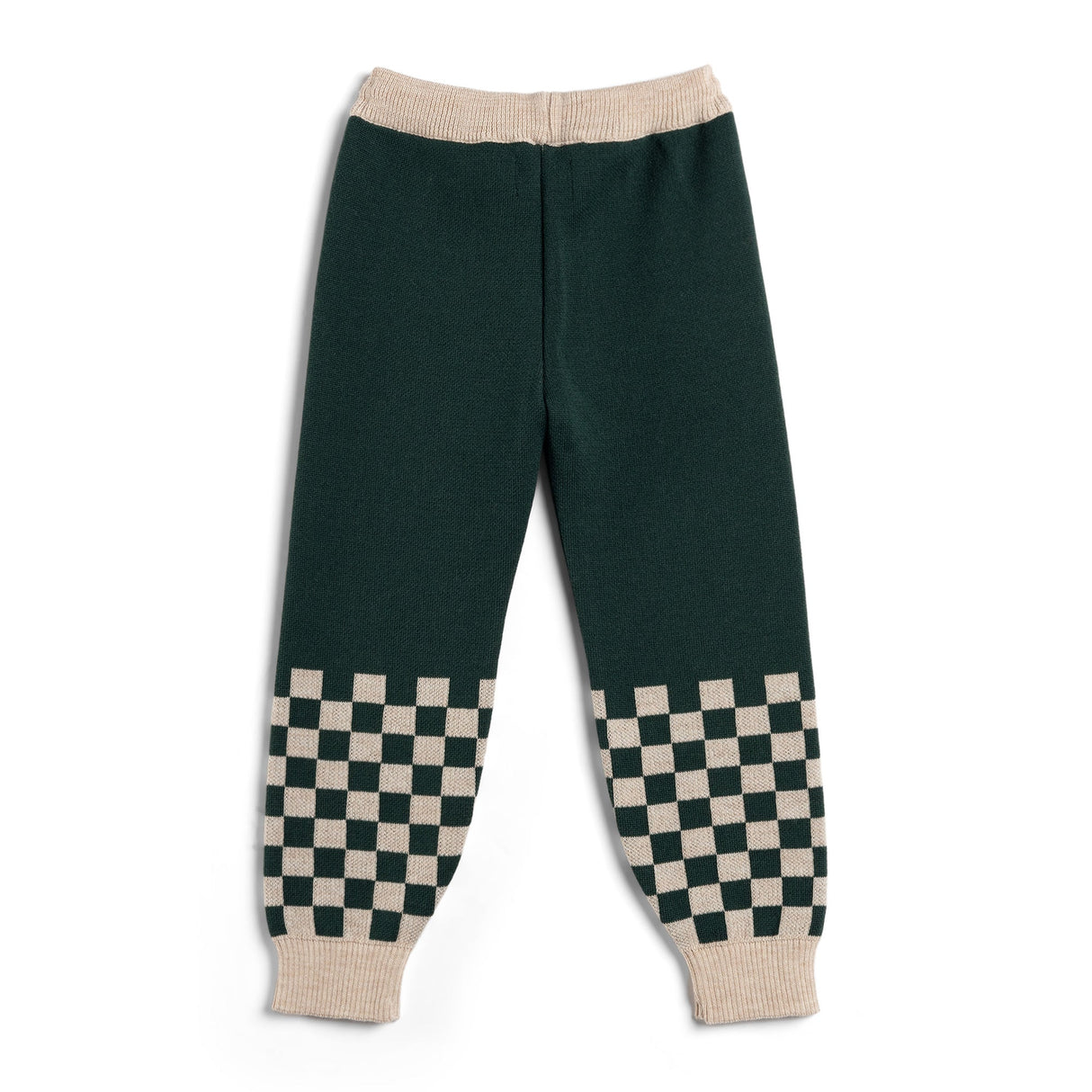 Kid Story: Merino Green Chessboard pants