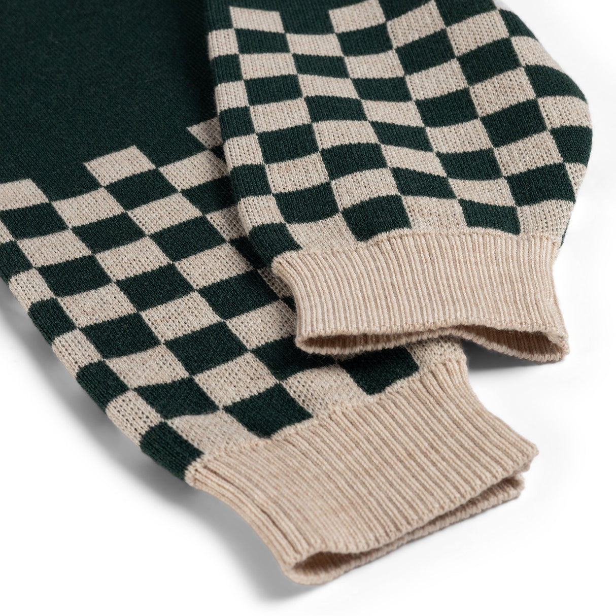 Spodnie w kratę Kid Story Green Chessboard merino