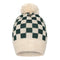 Czapka merino Kid Story Green Chessboard