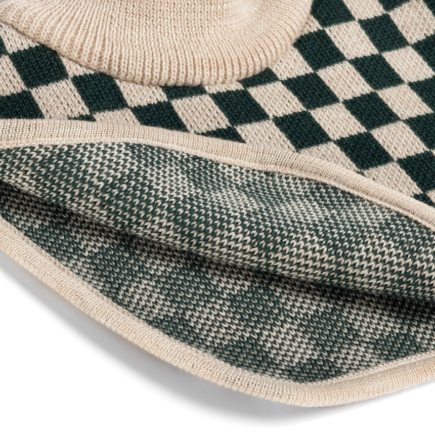 Komin dla dzieci Kid Story Green Chessboard merino