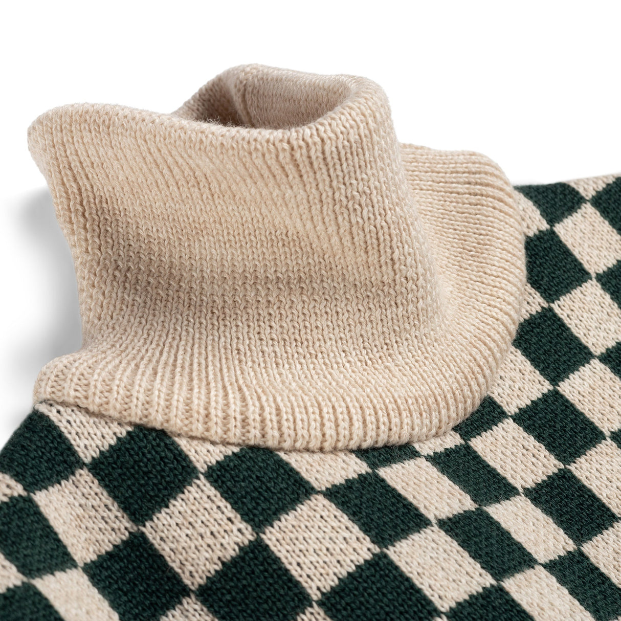 Komin dla dzieci Kid Story Green Chessboard merino