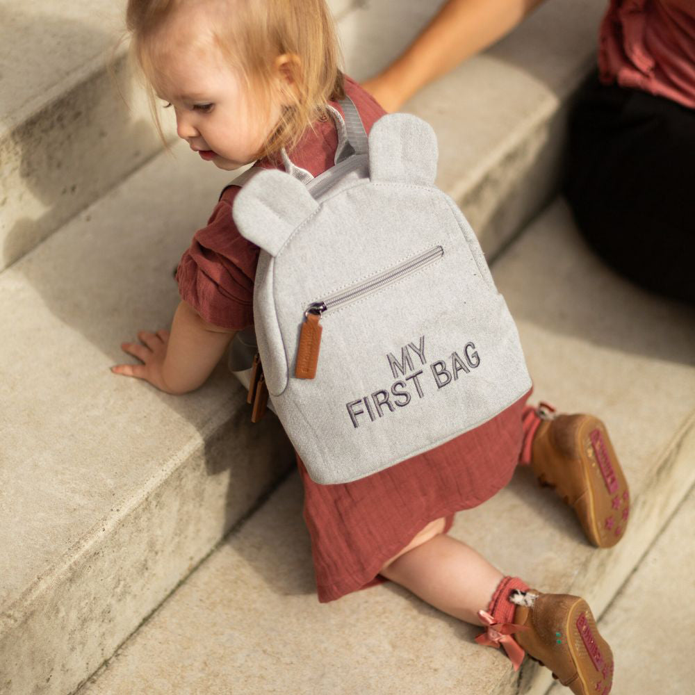 Childhome: sac à dos pour enfants mon premier sac gris toile