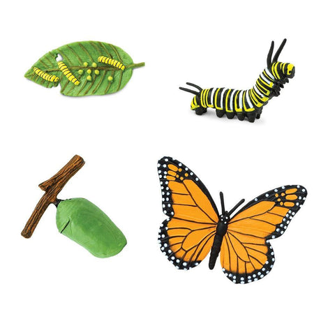 Motyl Safari Ltd Cykl Życia 4 Figurki edukacyjne: motyl, gąsienica, poczwarka, ręcznie malowane, do nauki przez zabawę.
