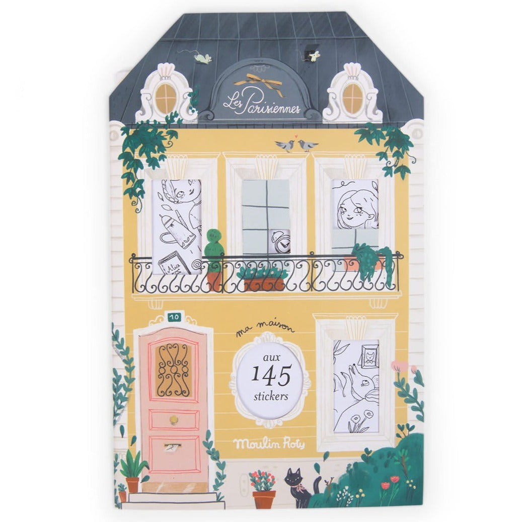 Moulin roty: coloring book with stickers Parisian Les Parisiennes