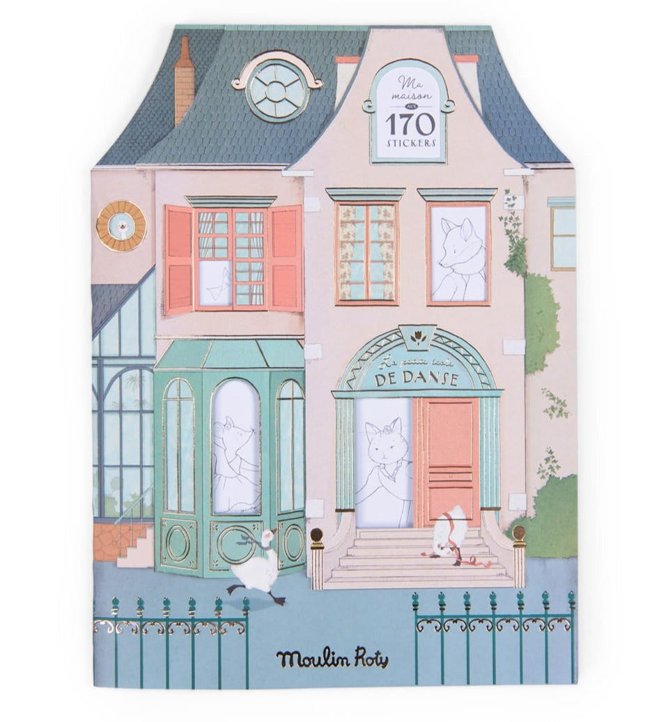 Moulin Roty: livre de coloriage avec autocollants Maison de souris