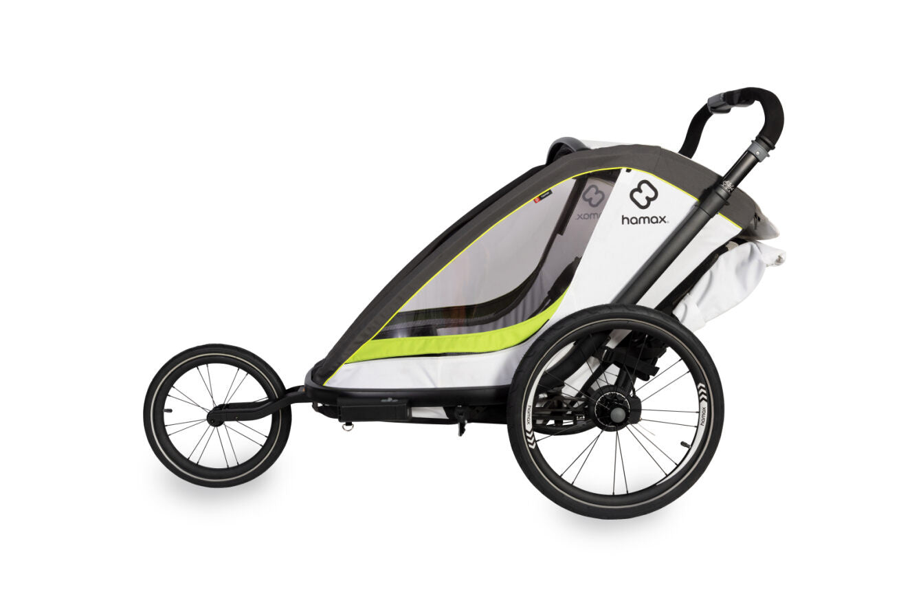 HAMAX - bicycle trailer Breeze One with a running kit - White/Green
