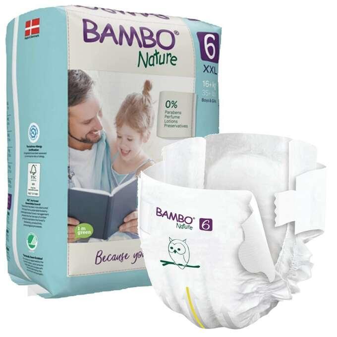 Bambo Nature: pieluchy jednorazowe Plus 6 XXL 16+ kg 20 szt. - Noski Noski