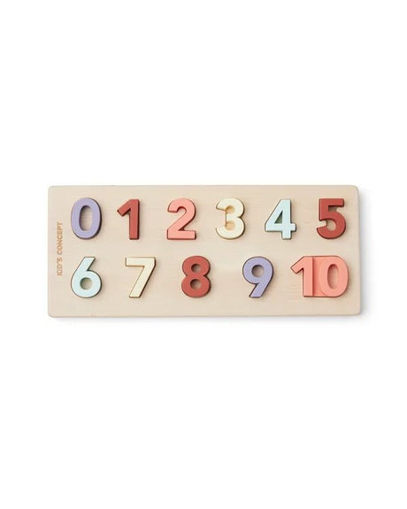 Drewniane puzzle numeryczne 1-10 Kids Concept, edukacyjna układanka dla dzieci, wykonana z certyfikowanego drewna.