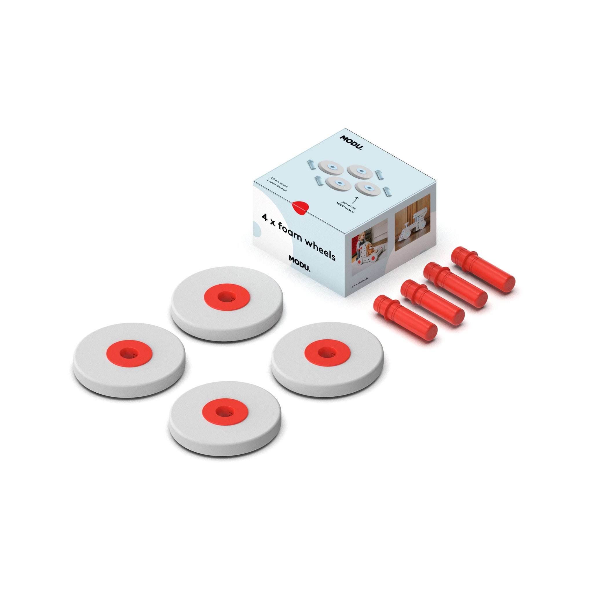 Module - a set of 4 foam wheels, red