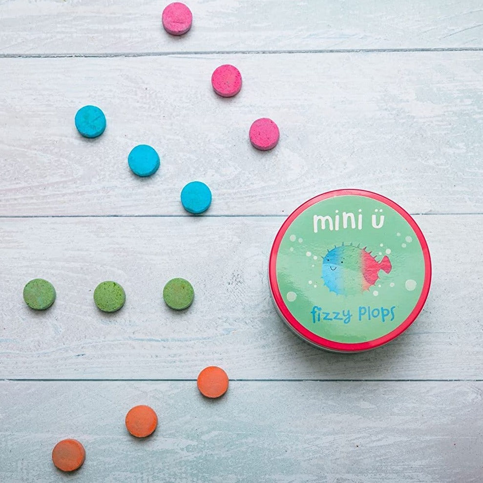 Mini U: Píldoras de baño coloridas de plumas efervescentes