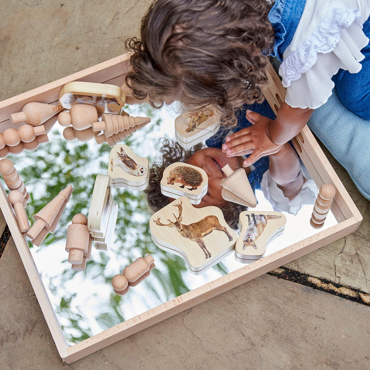 TickiT: lustro odkrywców Wooden Mirror Tray