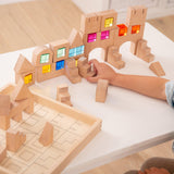 Klocki konstrukcyjne Tickit Wooden Building Gem Blocks 40 elementów