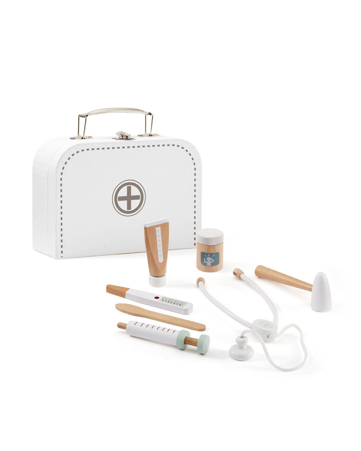 Zestaw lekarski dla dzieci Kid's Concept, 7 drewnianych akcesoriów w torbie, idealny prezent dla małych lekarzy