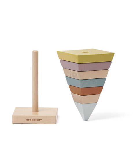 Drewniana piramida dla dzieci Kid's Concept NEO, edukacyjna wieża do układania, wspiera naukę liczb i liczenia.