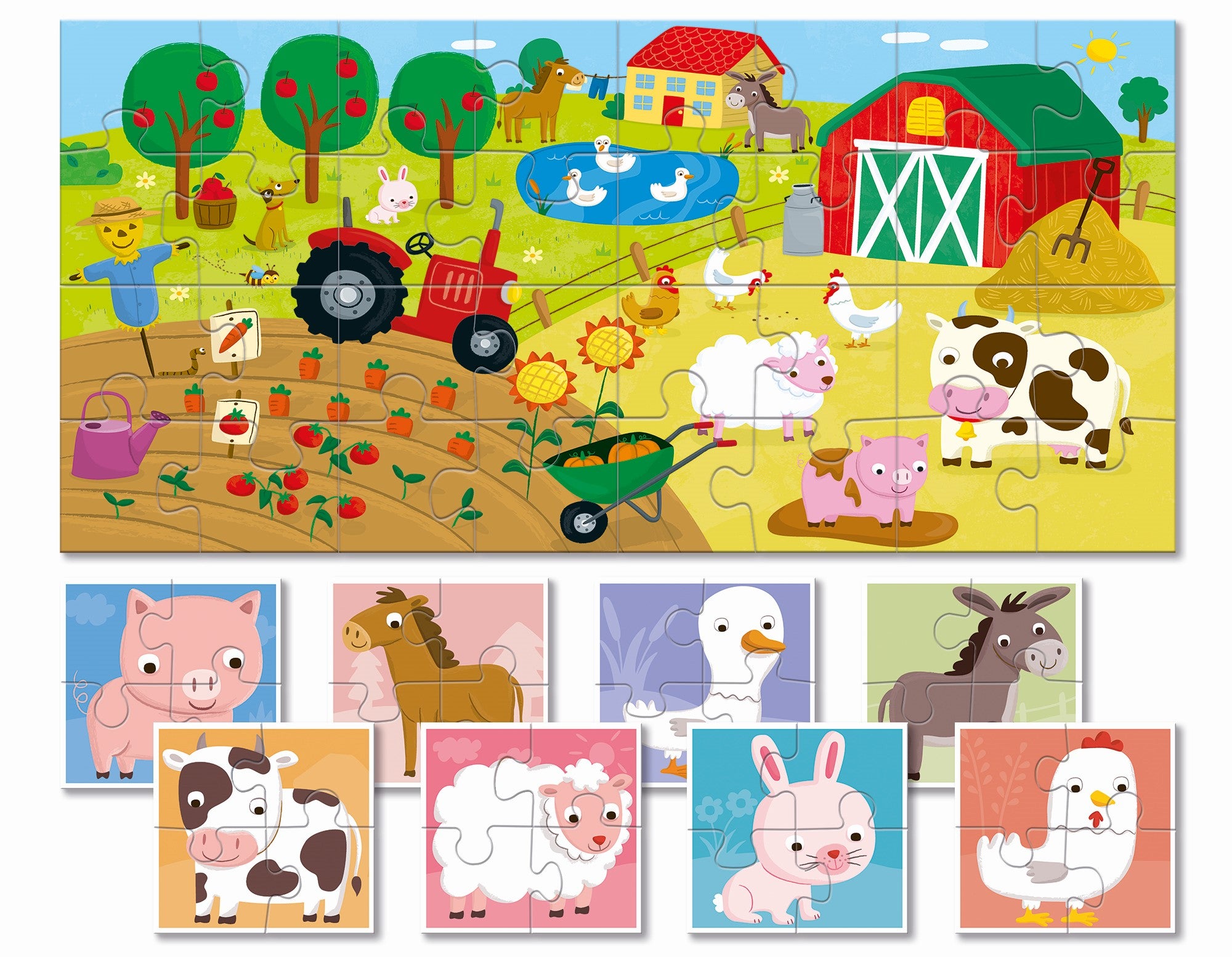 LEDATTICA: Double -sided puzzles for the youngest Farm