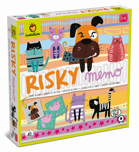 Gra Pamięciowa Ludattica Risky Memo, ćwicz pamięć i spostrzegawczość, uważaj na gamechangery, zabawna gra memo dla dzieci.