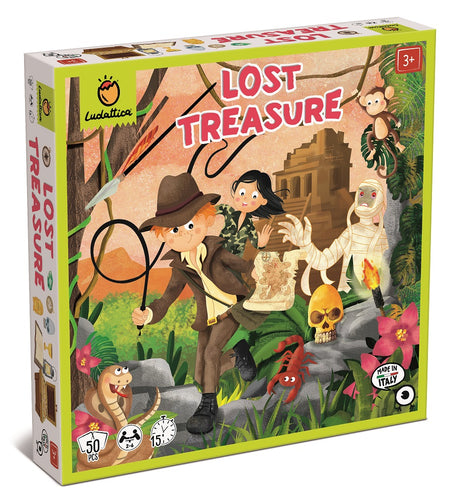 Gra dla dzieci Ludattica Zaginiony Skarb Lost Treasure - wciągająca gra planszowa, rozwija spostrzegawczość i refleks