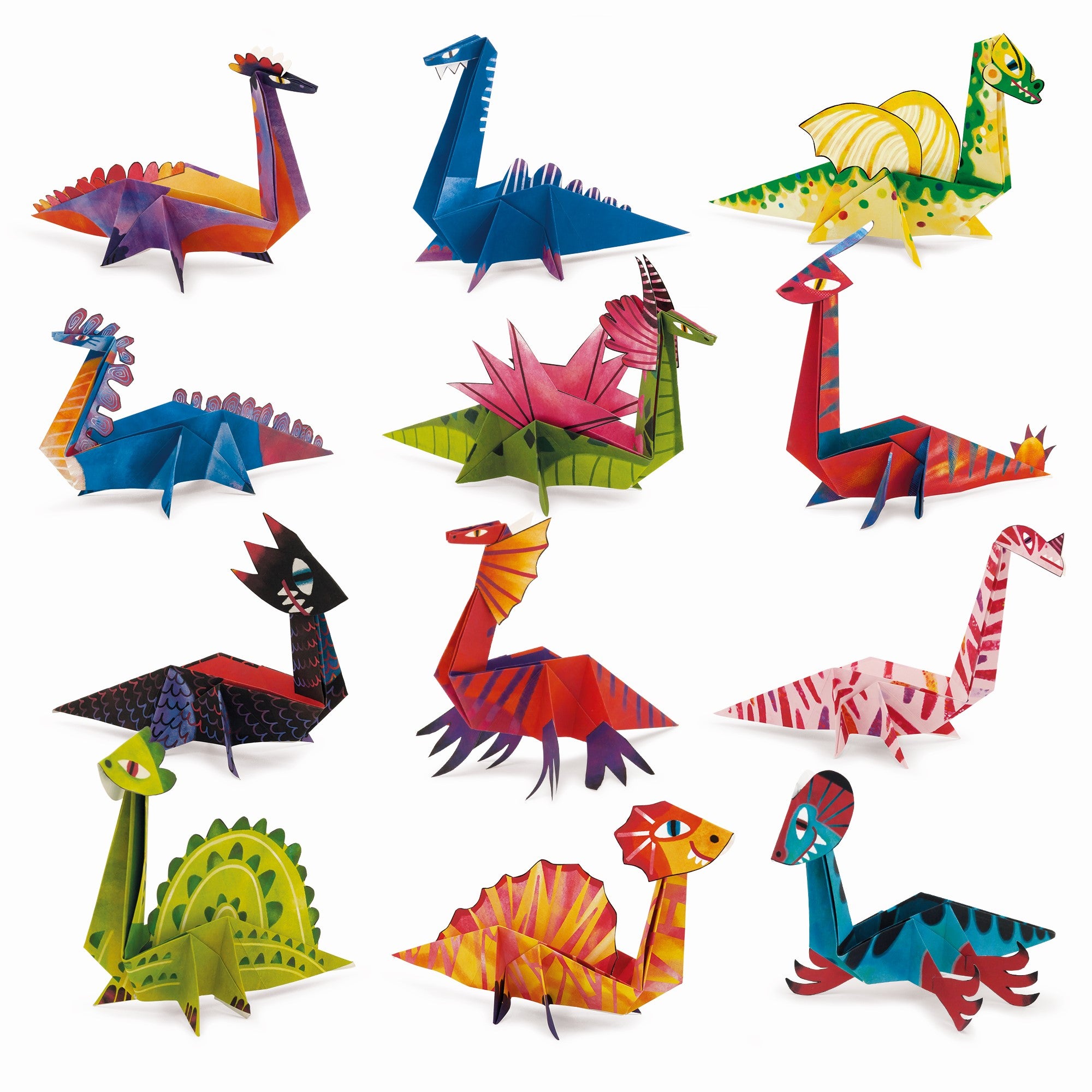 Ledattica: ensemble créatif d'origami dinosaures