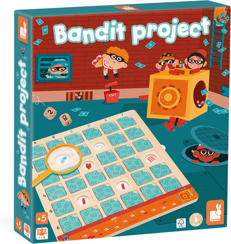 Janod Złodziejaszki Bandit Project to gra planszowa dla dzieci, rozwijająca logiczne myślenie i spostrzegawczość.