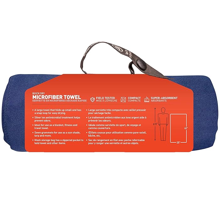 Ayuda de engranajes: toalla de microfibra de toalla azul marino