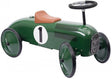 Metalowy samochód wyścigowy Goki dla dzieci, jeździk z wygodnym siedziskiem i skręcanymi kołami dla bezpiecznej zabawy.