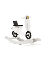 Bujak dla dziecka Kids Concept White, drewniany jeździk na biegunach, bezpieczna i komfortowa zabawa dla maluchów.