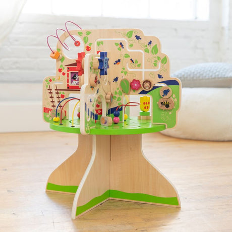 Drewniana zabawka edukacyjna Manhattan Toy Przygoda motoryczna, rozwijająca zdolności manualne i kreatywność u dzieci.