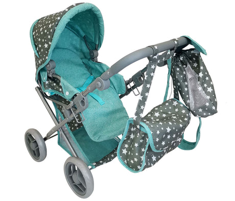 Wielofunkcyjny wózek dla lalek Mariotoys 9346 nr15 z regulowaną rączką i wyjmowanym nosidłem dla małych mam.
