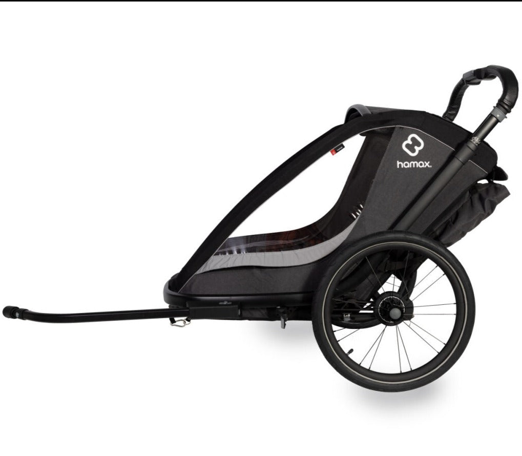 HAMAX - Cocoon One bicycle trailer with a running kit - gray/black