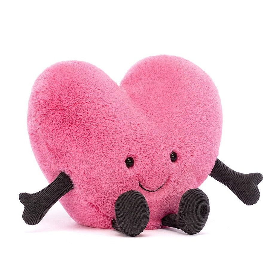 Jellycat: Corazón de mascota de corazón rosa divertido de 19 cm