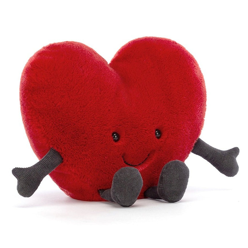 Maskotka Serduszko Jellycat Amuseable Red Heart 19 cm, idealny pluszak walentynkowy z rączkami i nóżkami.