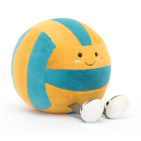 Piłka siatkowa Jellycat Amuseables Sports Beach Volley z uśmiechem; idealna do siatkówki plażowej dla każdej grupy wiekowej.