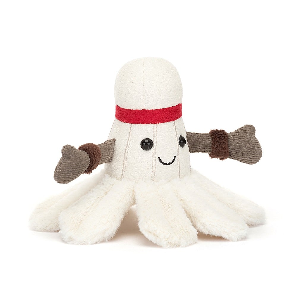 Pluszowa rakieta Jellycat Amuseable Badminton 15 cm, uśmiechnięta maskotka, doskonała przytulanka do zabawy dla dzieci.