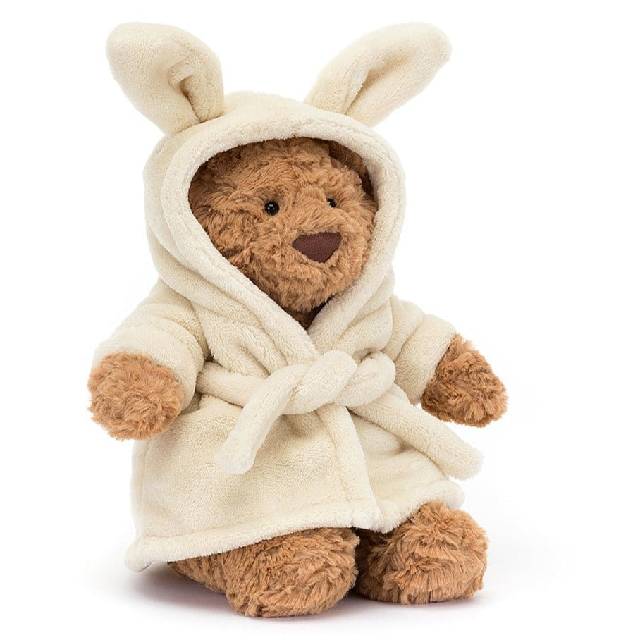 Jellycat: Cuddly Bear in the Bartholomew 26 cm bathrobe