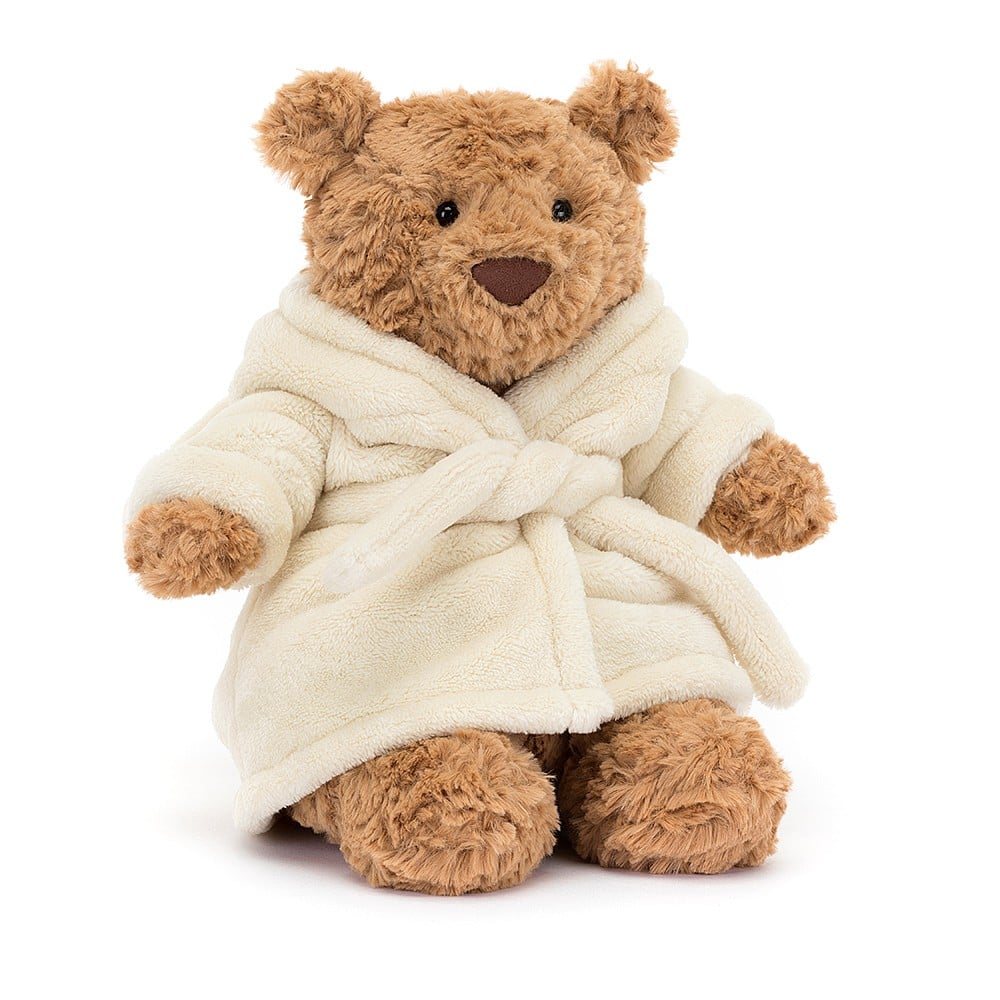 Jellycat: Cuddly Bear in the Bartholomew 26 cm bathrobe