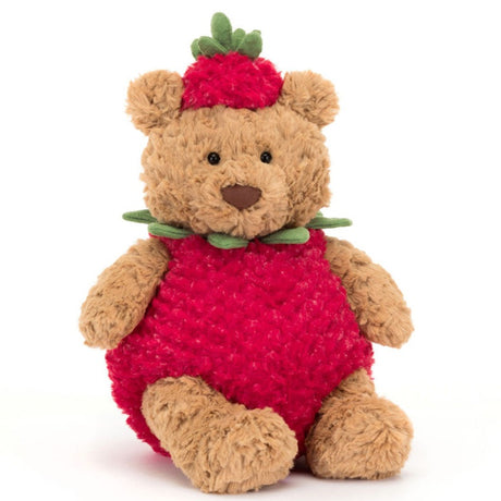 Miś Jellycat Bartholomew Strawberry Bear 26 cm - uroczy, miękki pluszak do przytulania, idealny na prezent dla dziecka.