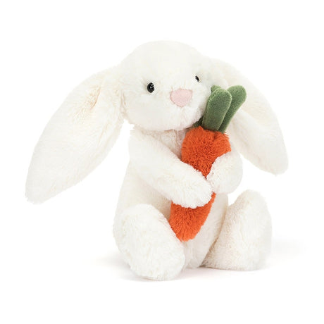 Królik Jellycat Bashful Bunny z marchewką 18 cm - uroczy, mięciutki króliczek dla dzieci, idealny na prezent.