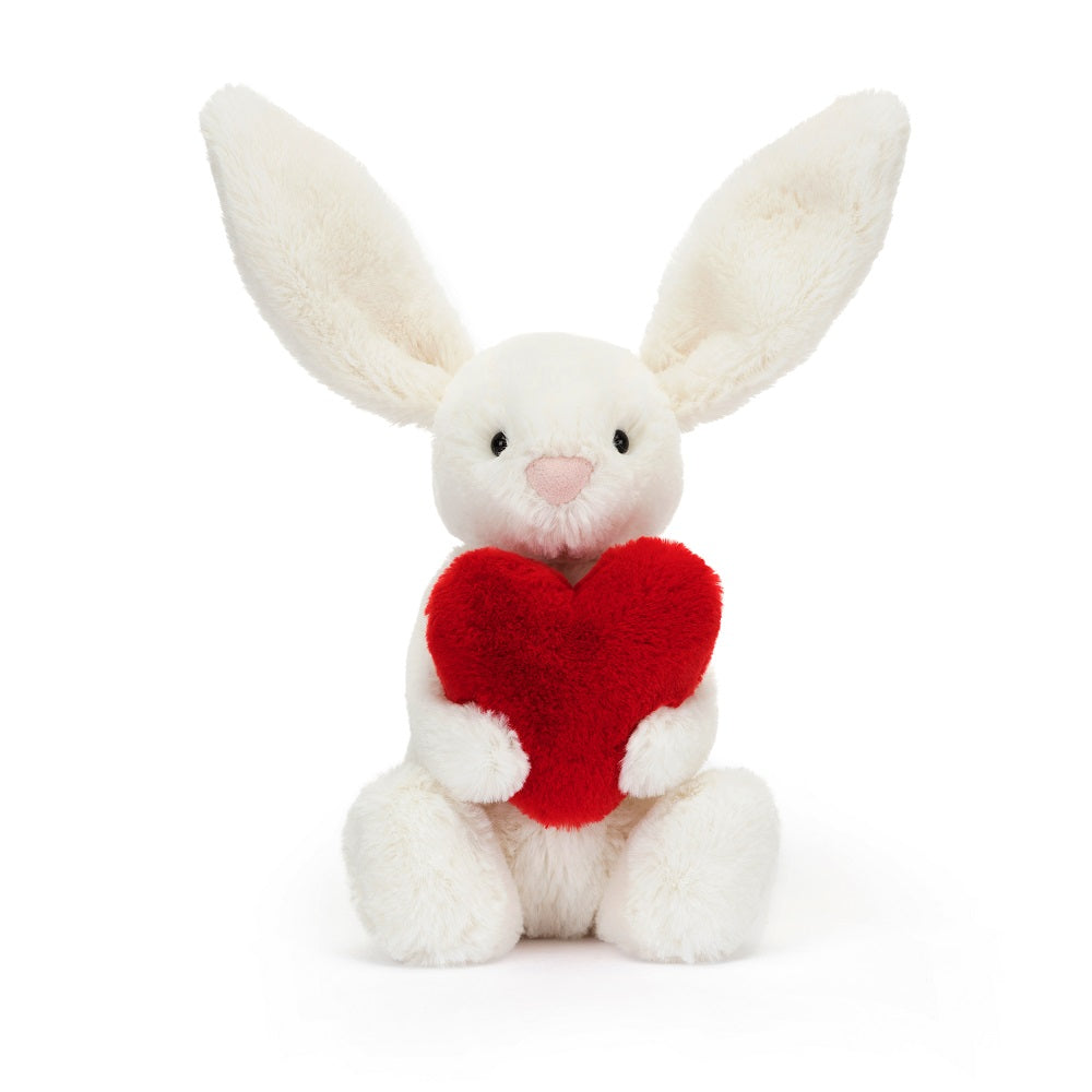 Jellycat: Kezulanka Bunny With Heart Bashphul Red Love Heart Bunny 18 cm
