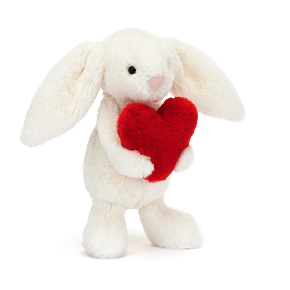 Jellycat: Kezulanka Bunny With Heart Bashphul Red Love Heart Bunny 18 cm